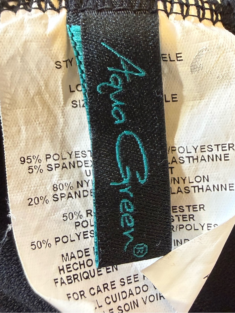 Aqua Green Black Double-Spaghetti Strap One-Piece Swimsuit - Picture 6 of 6